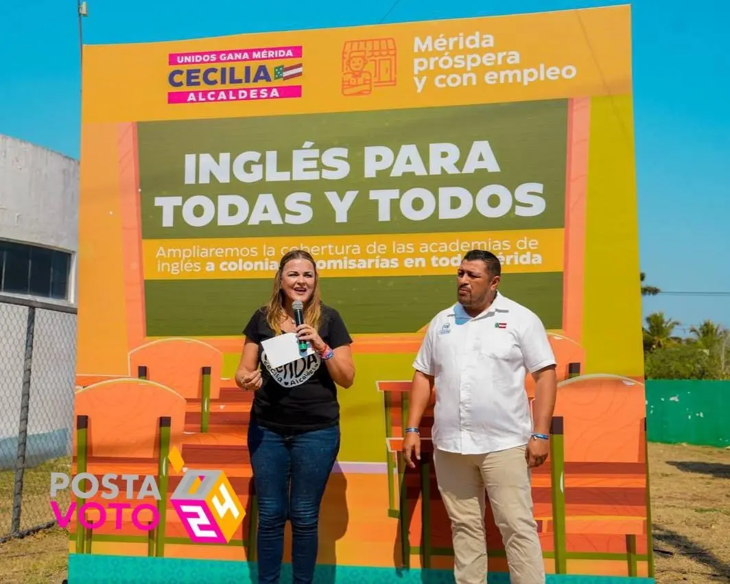 Cecilia Patrón en la presentación de su proyecto, inglés para todos. Foto: Cortesía