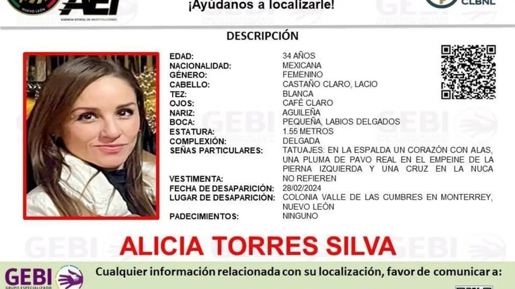 Buscan familiares a Alicia Torres Silva, desaparecida desde hace 2 meses