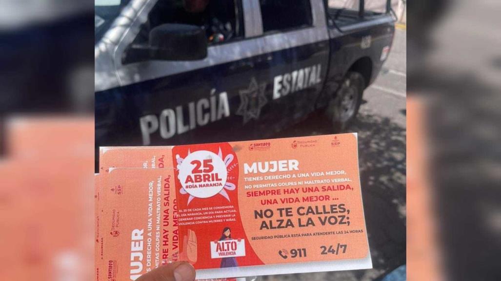 Policía Estatal promueve el Día Naranja y la no violencia contra la mujer