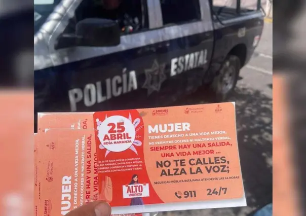 Policía Estatal promueve el Día Naranja y la no violencia contra la mujer