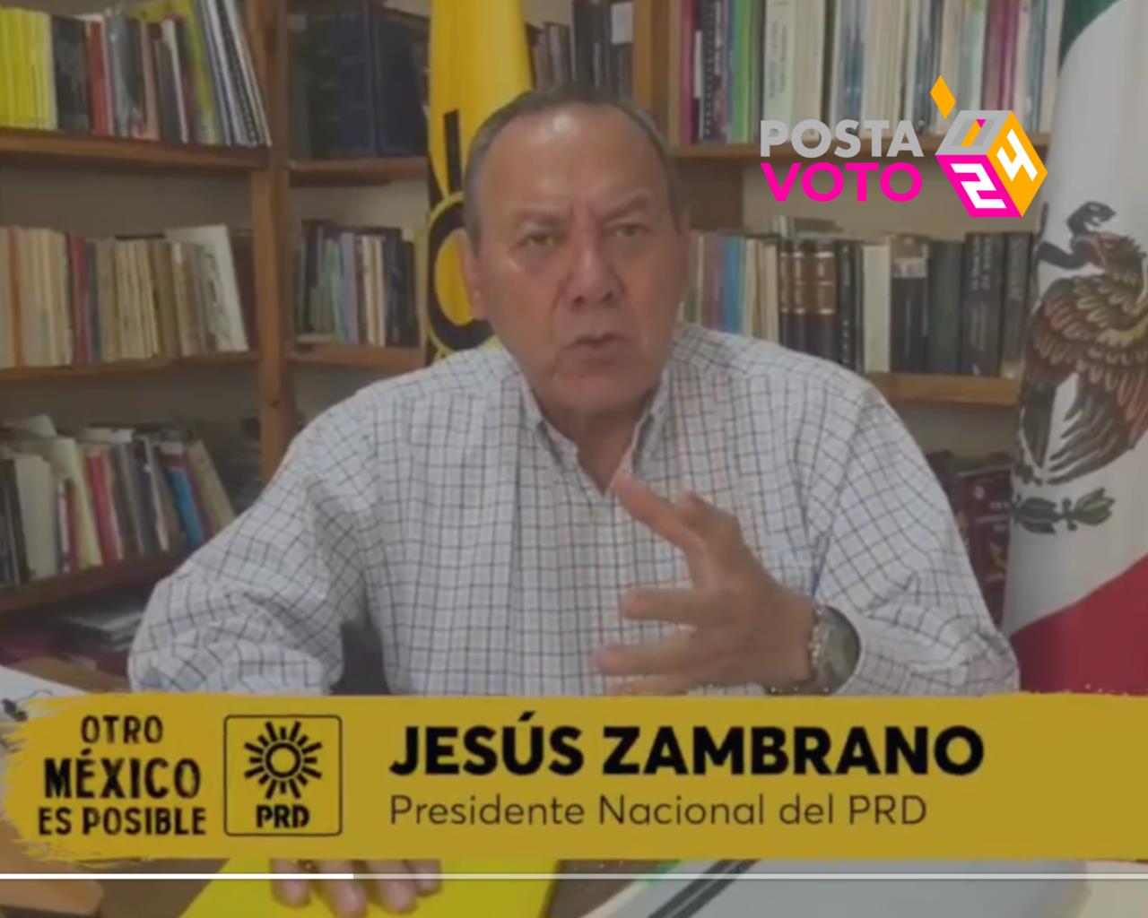 Jesús Zambrano, presidente nacional del PRD acusó a la Columna Armada Pedro J. Méndez, de atentar contra su candidato en San Carlos, Tamaulipas. Foto: Captura de Pantalla