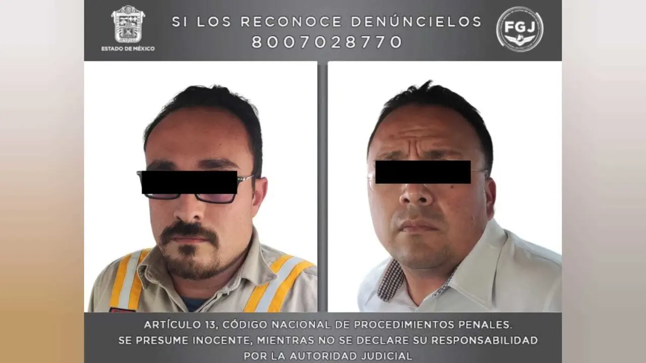 Detienen a dos probables extorsionadores haciéndose pasar por personal de la CFE. Foto: @FiscaliaEdomex