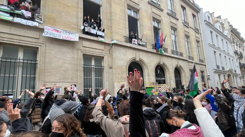 Estudiantes de París se suman a protestas universitarias de EEUU por Gaza