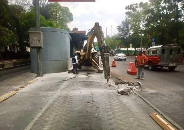 Se alargan obras de mantenimiento en esta estación de Metrobús en CDMX