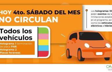 ¿Tienes planes de salir? Consulta el Hoy No Circula sabatino 27 de abril