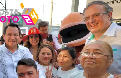 Marcelo Ebrard reafirma su apoyo a Morena junto a Huacho en Mérida