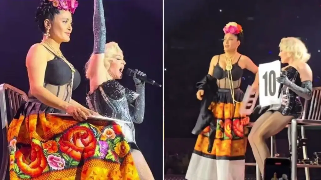 Madonna sube al escenario a Salma Hayek en su último concierto en CDMX