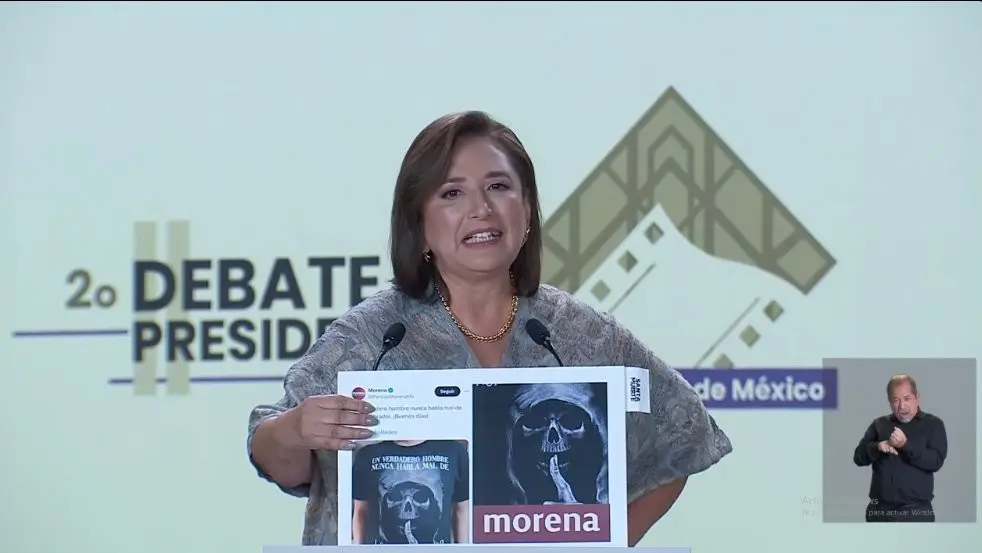 ¿El debate es un chiste? Candidata comparte meme de calacas chidas