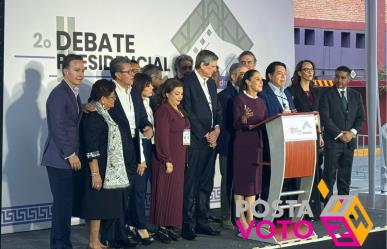 Claudia Sheinbaum en su llegada al debate: será de propuestas