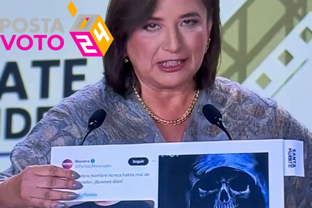 Xóchitl Gálvez en el segundo debate, Foto: X (Twitter) @VatoFin0