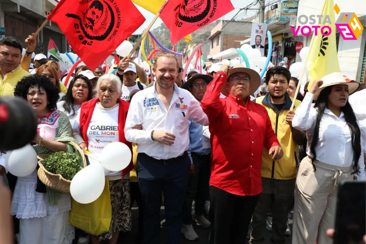 El abanderado del PAN, PRI y PRD se reunió con vecinos y vecinas de la demarcación Xochimilco a lado de Gabriel del Monte. Foto: Facebook Gabriel del Monte