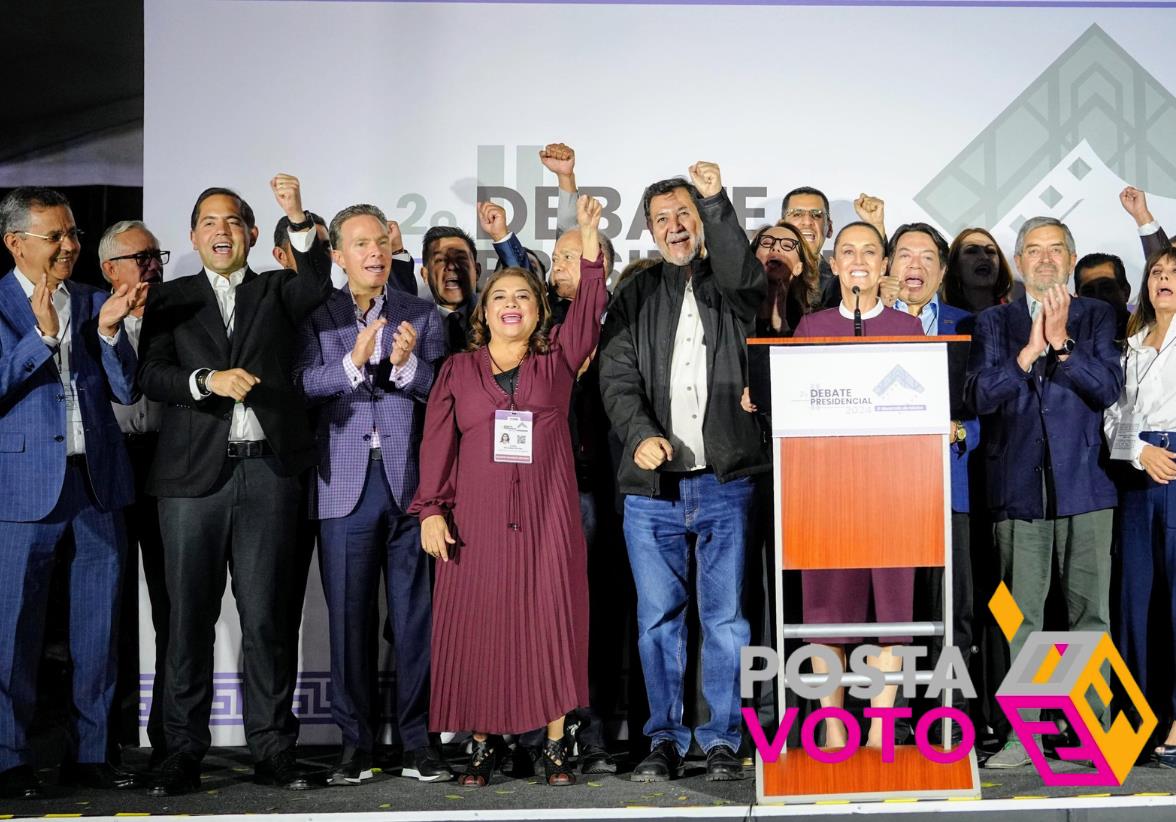 Raúl Bolaños-Cacho Cué, candidato en Oaxaca, se sumó a Claudia Sheinbaum en el segundo debate presidencial. Foto: Cortesía