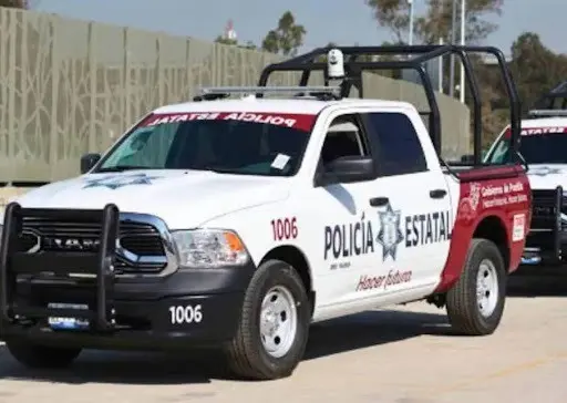 Patrulla de policía estatal de Puebla. Foto: Contra República.