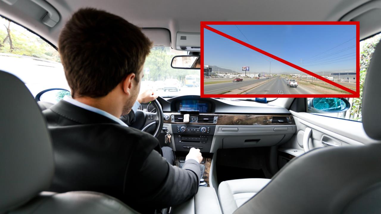 Un hombre conduciendo por la carretera y una imagen del bulevar con cierre temporal / Foto: CANVA