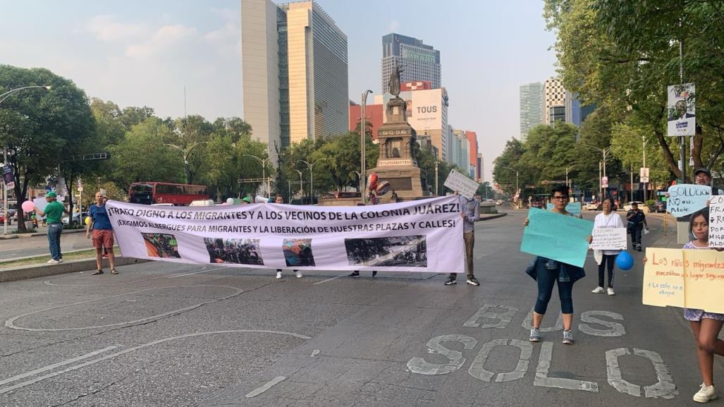 Protestan vecinos de la colonia Juárez, ¡Reubicación inmediata de migrantes!