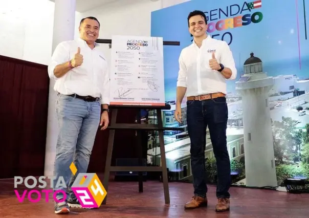 Renán Barrera Concha y Erick Rihani firman agenda Progreso 2050