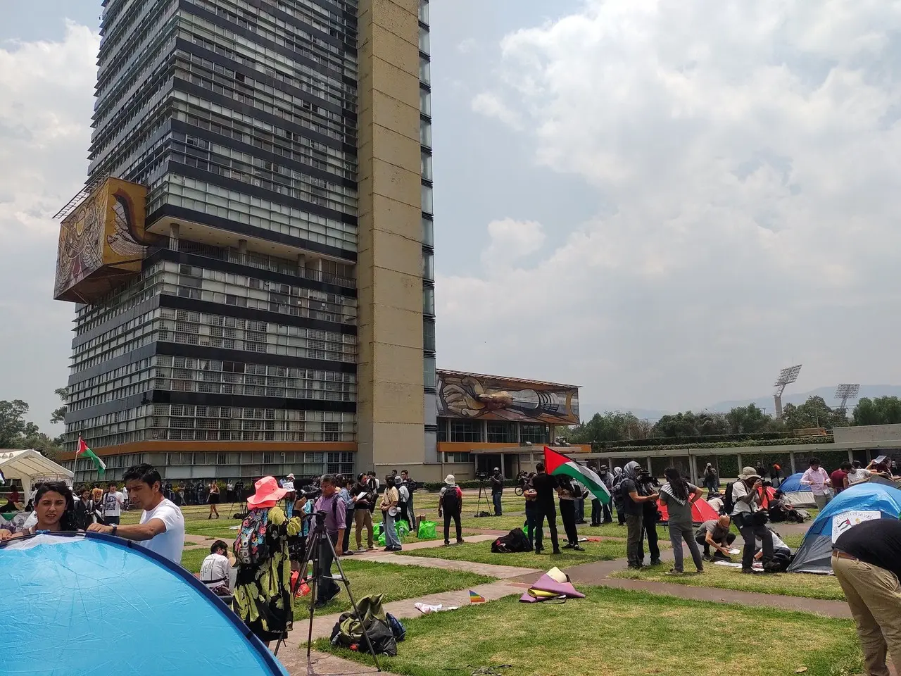 Campamento en apoyo a Palestina. Foto: @CitlalliSigala