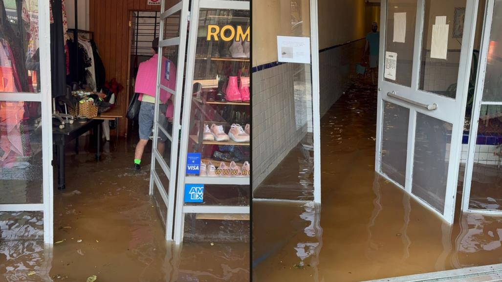 Fuga de agua inunda viviendas y negocios en la colonia Roma