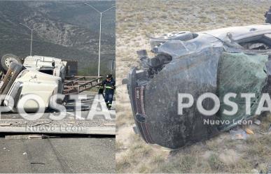 Choques bloquean carreteras en Nuevo León