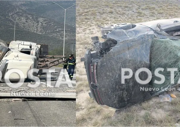 Choques bloquean carreteras en Nuevo Le&oacute;n