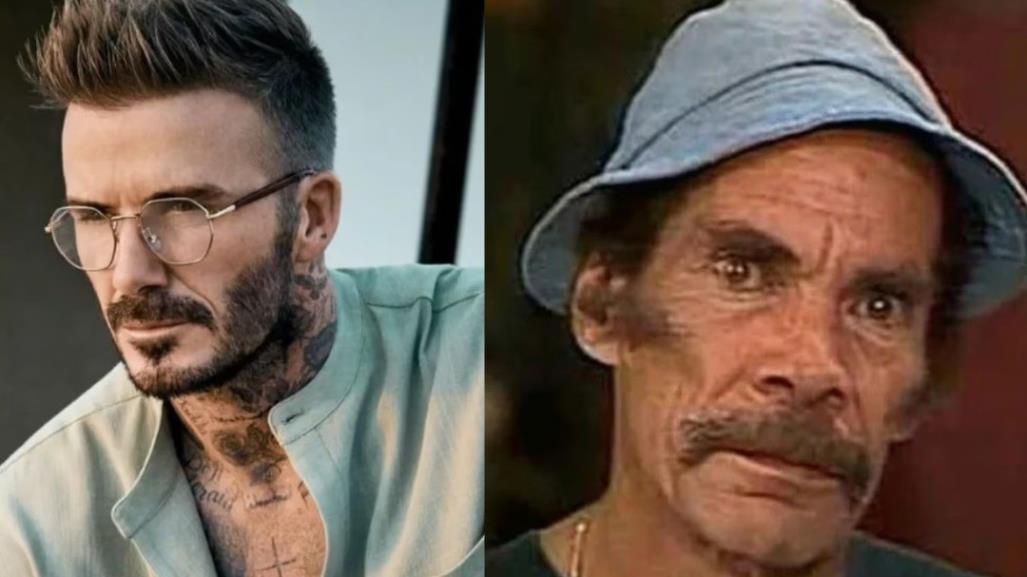 ¡Sí serás! Dibujan a David Beckham pero es parecido a Don Ramón