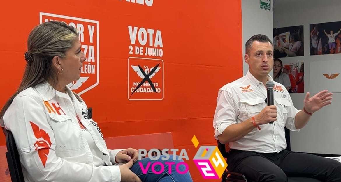 Candidatos al Senado por Movimiento Ciudadano, Luis Donaldo Colosio y Martha Herrera. Foto: Armando Galicia.