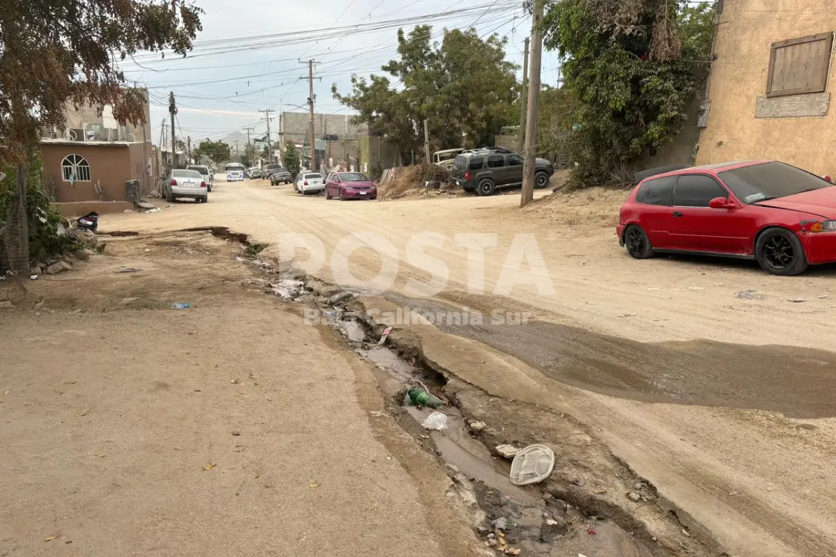 Calles sin pavimentar en colonias de Cabo San Lucas. Foto: Irving Thomas / POSTA BCS