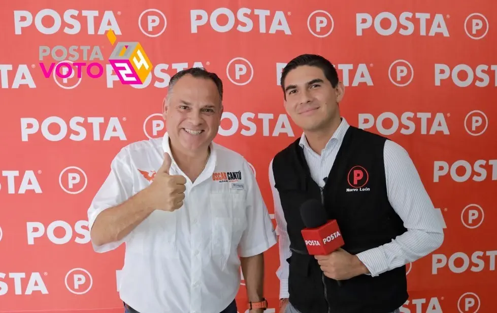 El candidato para la alcaldía de Apodaca, Óscar Cantú prometió mejorar la seguridad en Apodaca. Foto. Azael Valdés