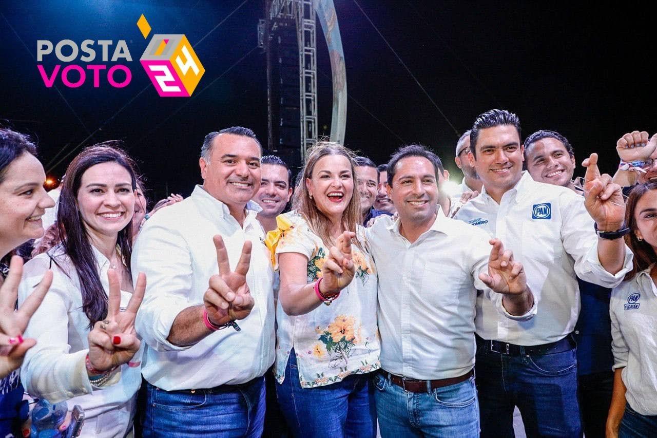 Mauricio Vila, Renán Barrera y Cecilia Patrón. Foto: Cortesía