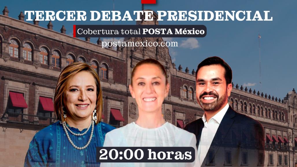 Tercer debate entre Sheinbaum, Gálvez y Máynez: ¿Dónde ver y a que hora empieza?