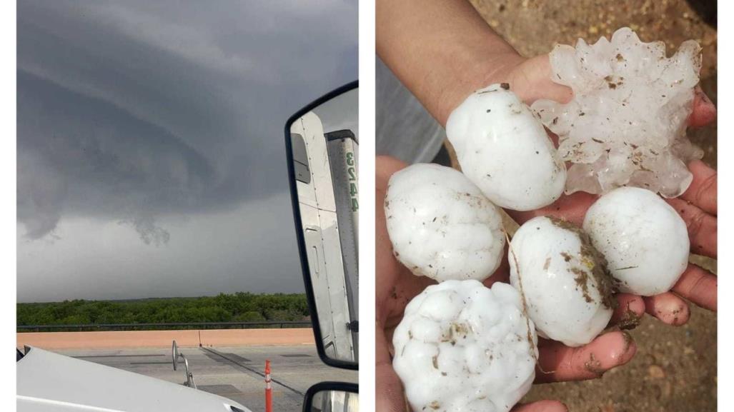 Se registra lluvia y granizo en Anáhuac, Nuevo León