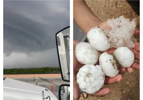 Se registra lluvia y granizo en Anáhuac, Nuevo León