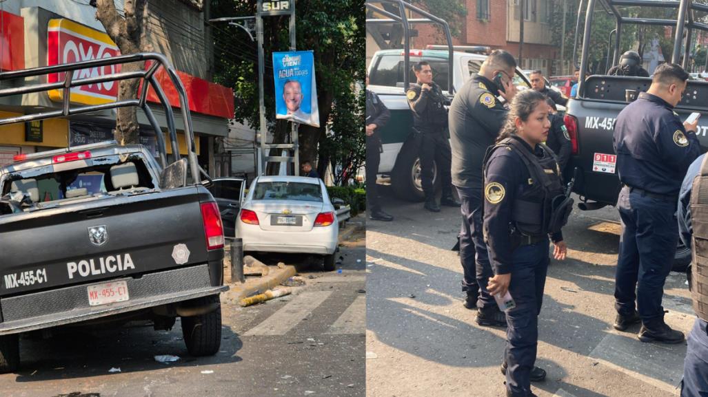 ¡6 heridos! Choca patrulla de la SSC con auto compacto