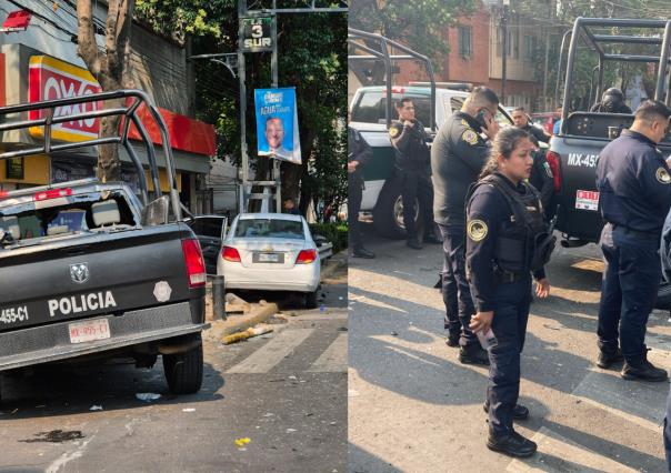¡6 heridos! Choca patrulla de la SSC con auto compacto