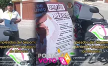 Reparten propaganda de Morena en horario y vehículo oficial de Correos de México Reparten propaganda de Morena en horario y vehículo oficial de Correos de México