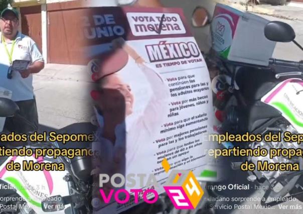 Reparten propaganda de Morena en horario y vehículo oficial de Correos de México