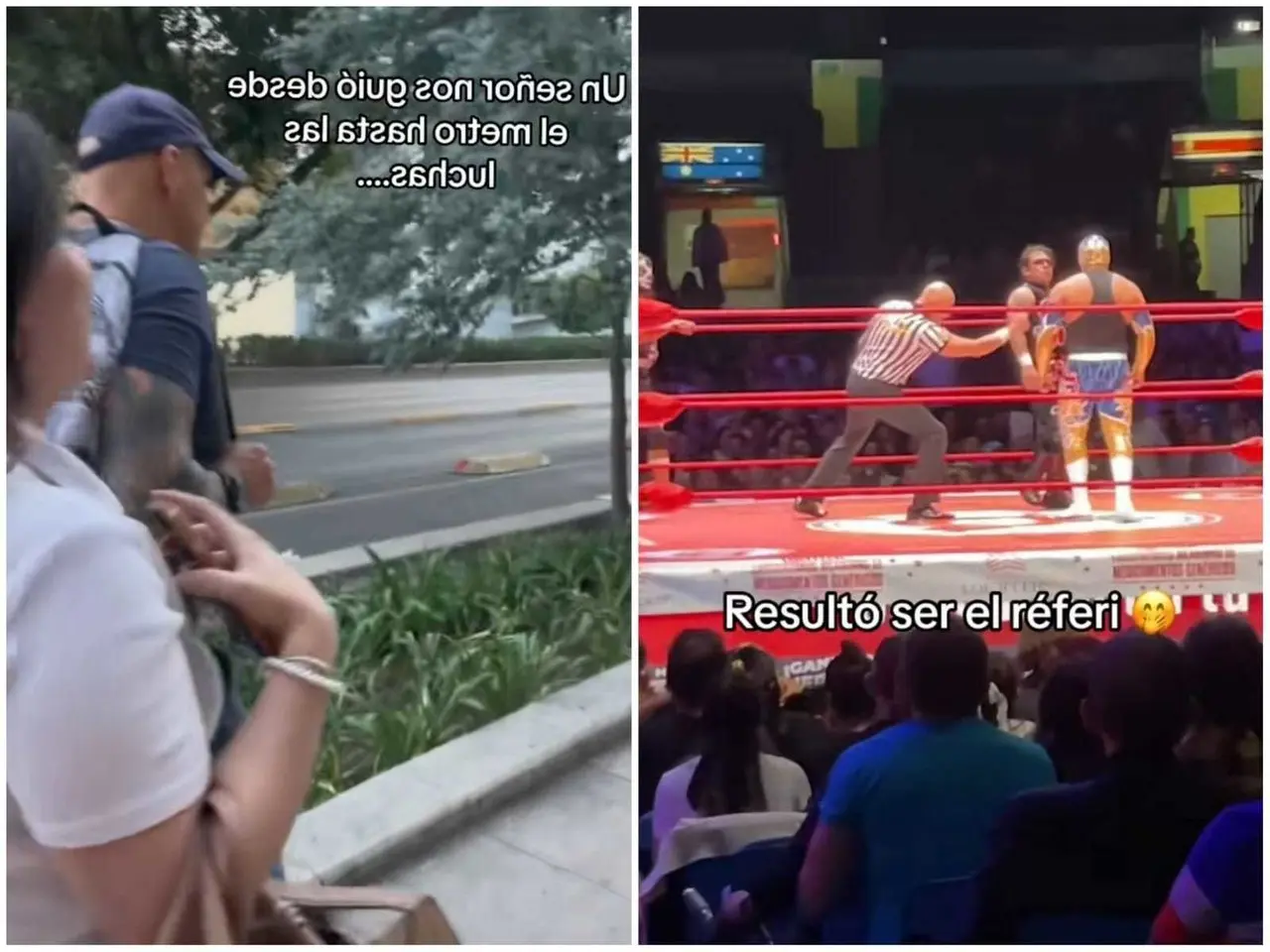 En comentarios en la red social Tiktok, usuarios indicaron que el referí era un ex luchador conocido como el Olímpico. Foto: Tiktok.