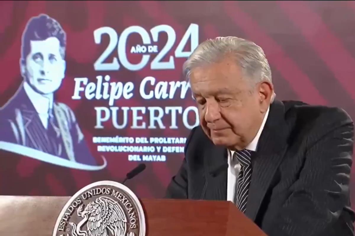 Andrés Manuel López Obrador en conferencia. Foto tomada de: X @NachoRgz