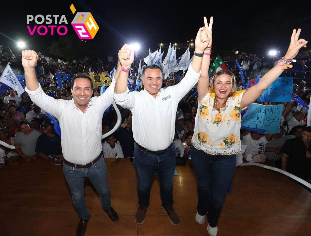 Mauricio Vila, Renán Barrera, Cecilia Patrón. Foto: Cortesía