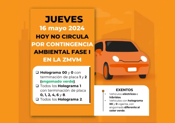 Ojo, continúa Doble No Circula por Contingencia Ambiental para este 16 de mayo