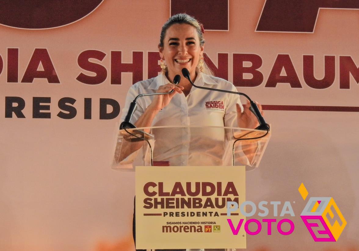 Jessica Saidén, candidata a diputada federal, se ha presentado ante la Fiscalía General del Estado para presentar una denuncia formal contra Renán Barrera Concha, candidato a la gubernatura por una coalición encabezada por el PAN. Foto: Cortesía