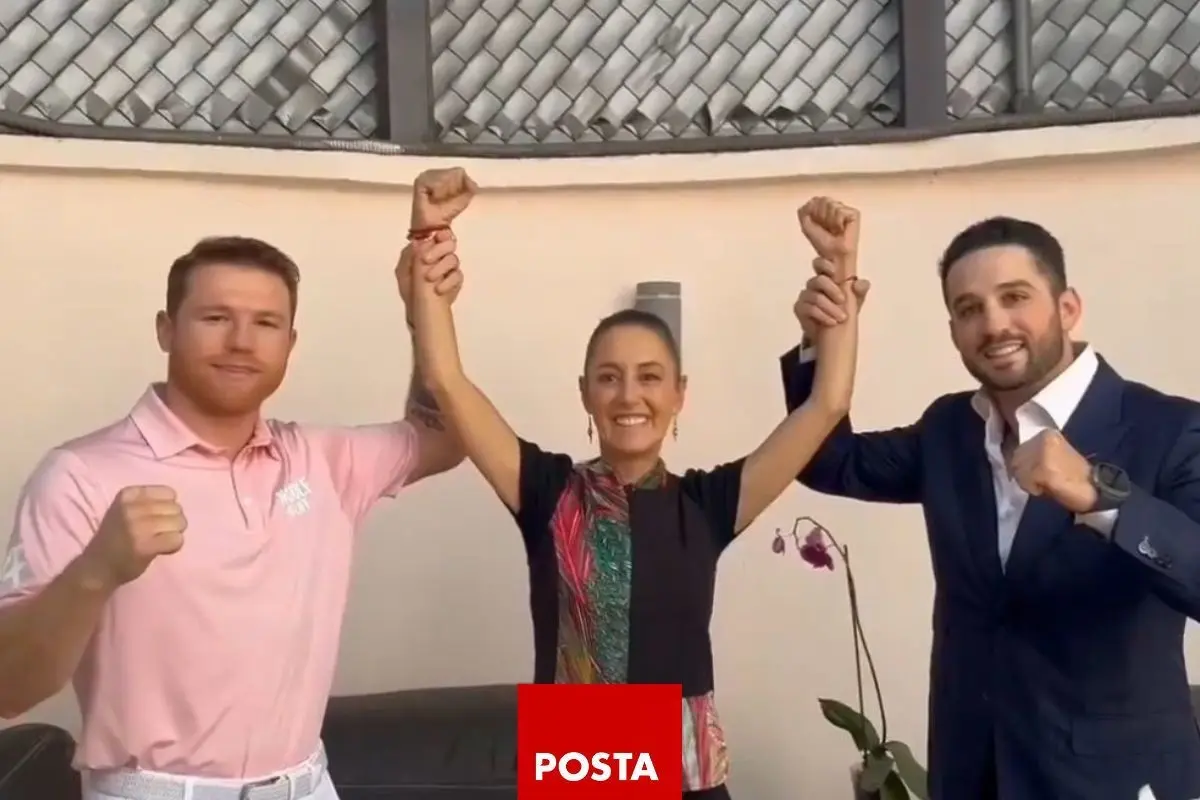 Claudia Sheinbaum se reúne con Saúl El Canelo Álvarez. Foto: Equipo de campaña