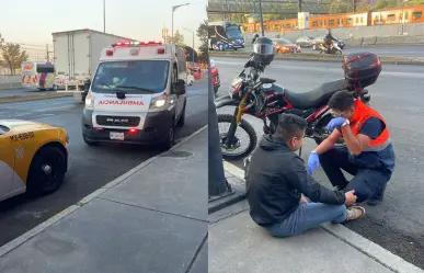 Motociclista derrapa tras ser proyectado por automovilista que se dio a la fuga