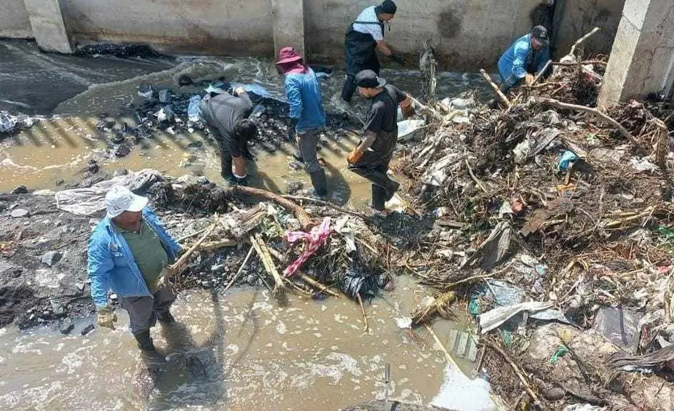 Un tapón de basura y ramas obstruyó el libre flujo del agua de lluvia. Imagen: GEM