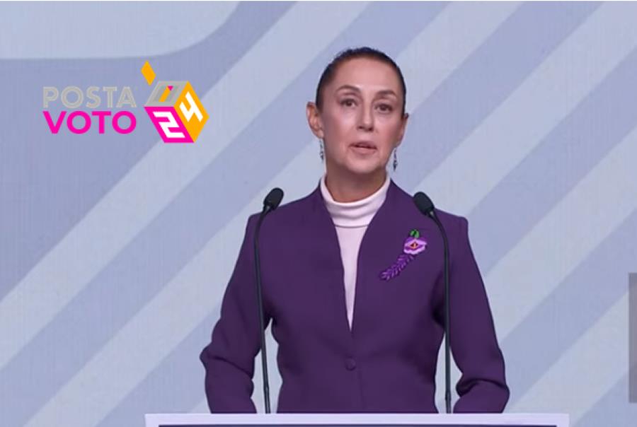 Claudia Sheinbaum de Morena anunció nuevos programas sociales. Foto. Captura INE