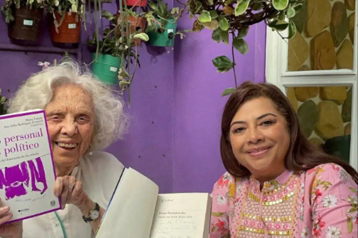 Elena Poniatowska y Clara Brugada. Foto tomada de: X @ClaraBrugadaM