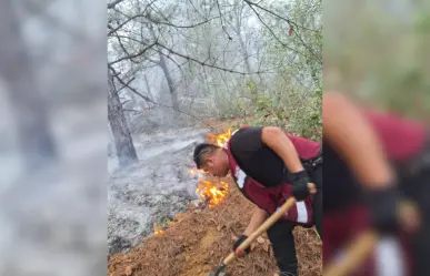 Continúa combate del incendio forestal en La Chona, Jaumave