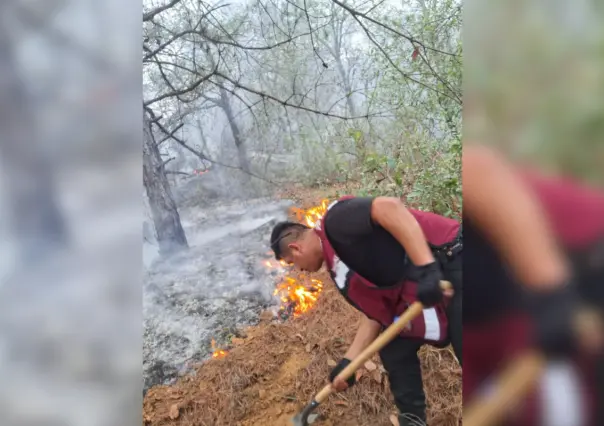 Continúa combate del incendio forestal en La Chona, Jaumave