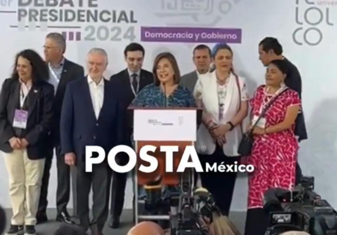 Xóchitl Gálvez llegó este domingo al Centro Cultural Universitario de Tlatelolco para el tercer y último debate presidencial. Foto: Captura