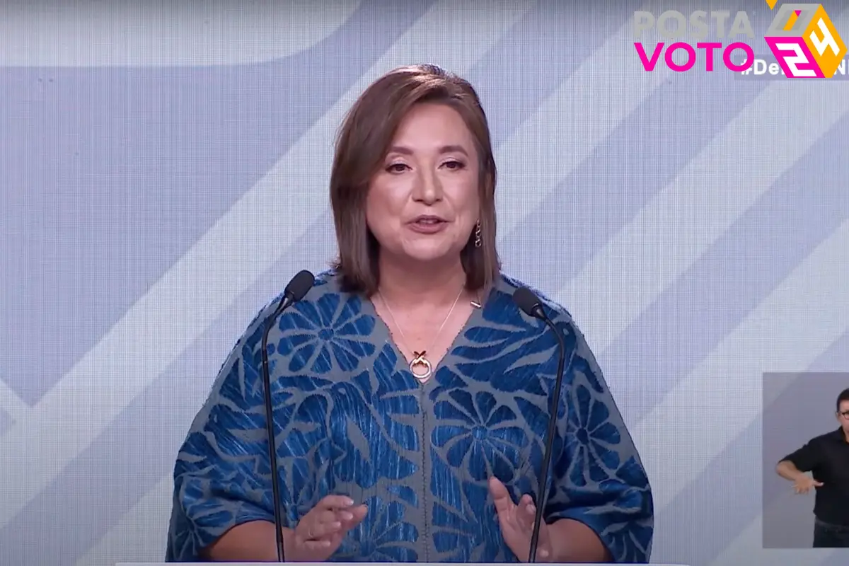 Xóchitl gálvez en el tercer debate presidencial. Foto: Captura de pantalla